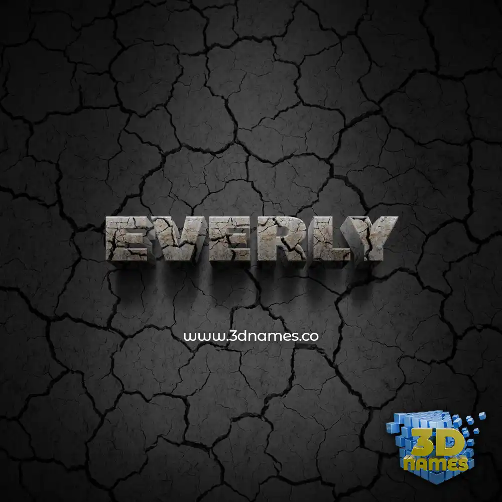 everly in Cracked Stone style - 3D name wallpaper