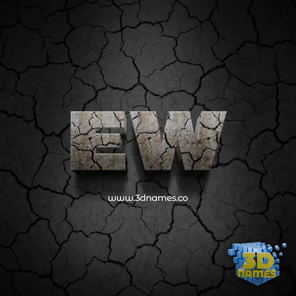 ew in Cracked Stone style - 3D name wallpaper