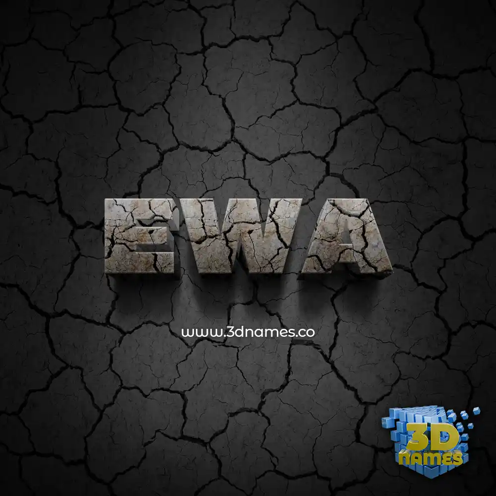 ewa in Cracked Stone style - 3D name wallpaper
