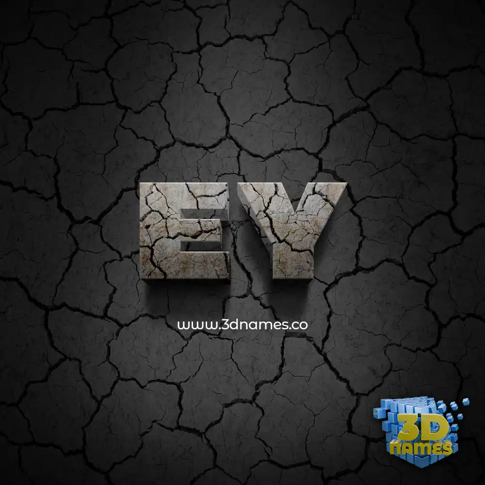 ey in Cracked Stone style - 3D name wallpaper