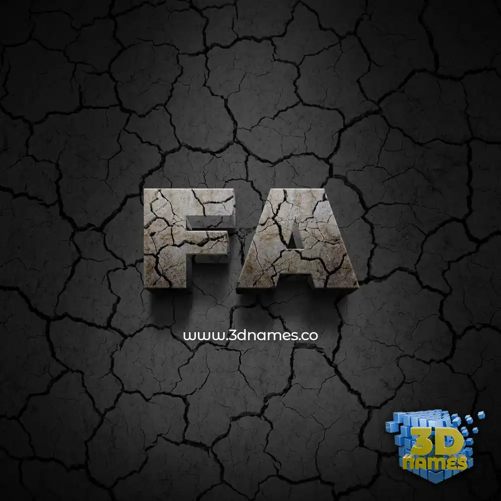 fa in Cracked Stone style - 3D name wallpaper