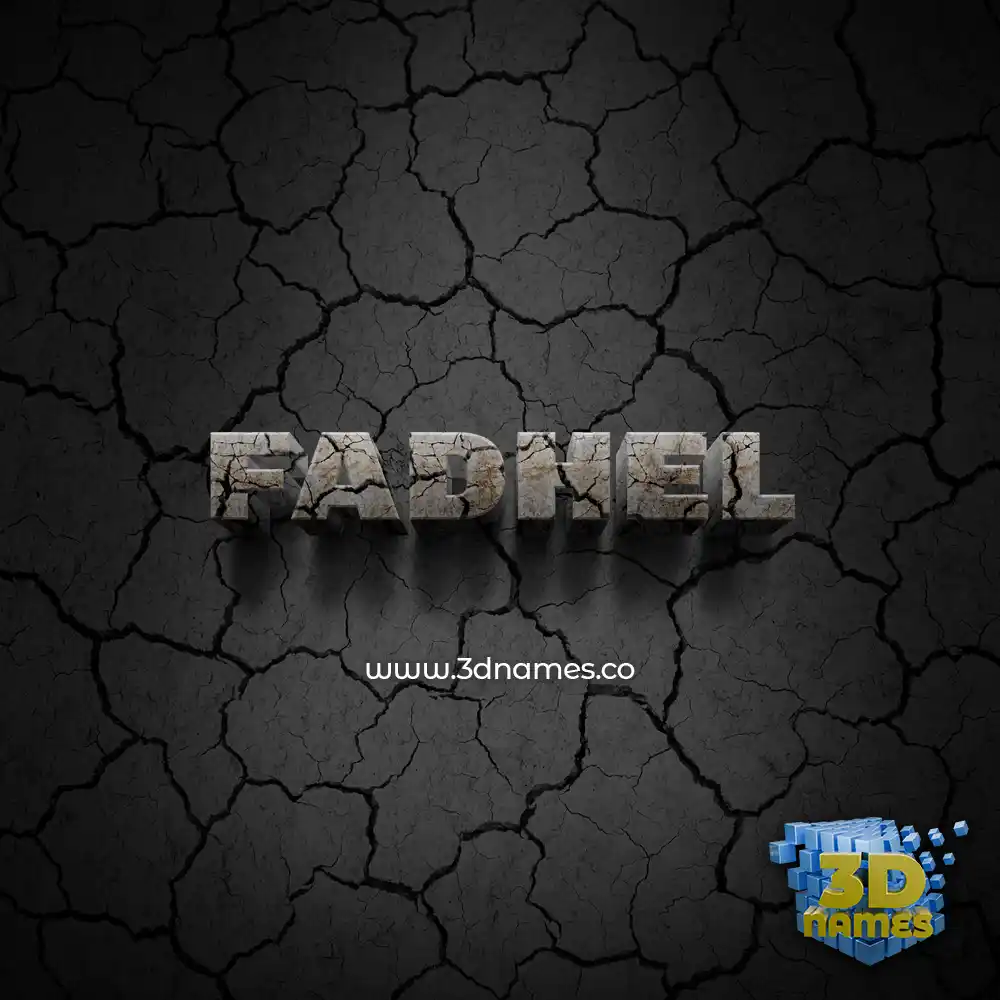 fadhel in Cracked Stone style - 3D name wallpaper