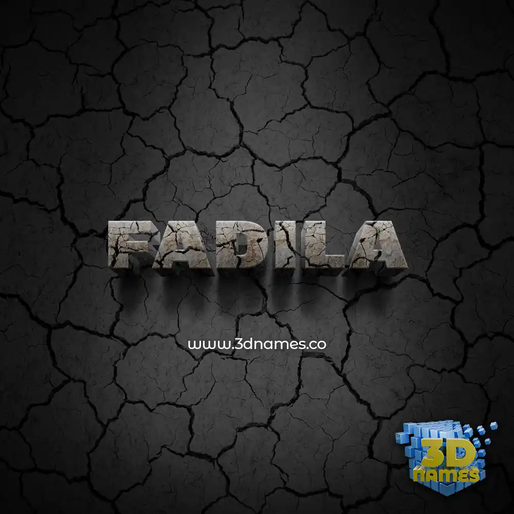 fadila in Cracked Stone style - 3D name wallpaper