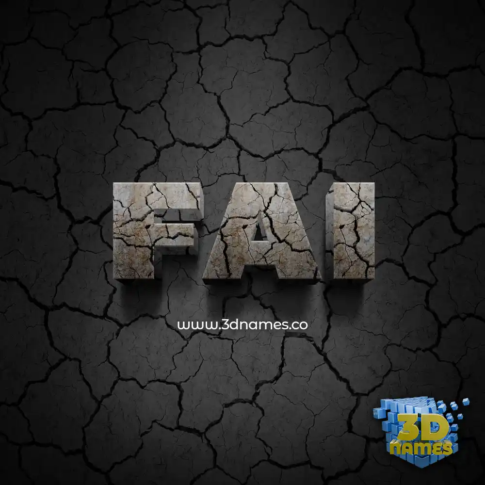 fai in Cracked Stone style - 3D name wallpaper