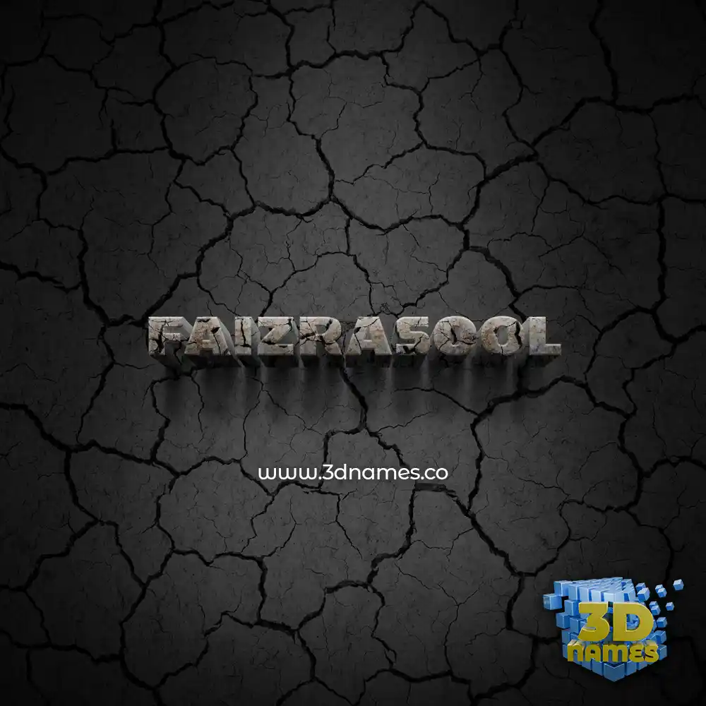 faizrasool in Cracked Stone style - 3D name wallpaper