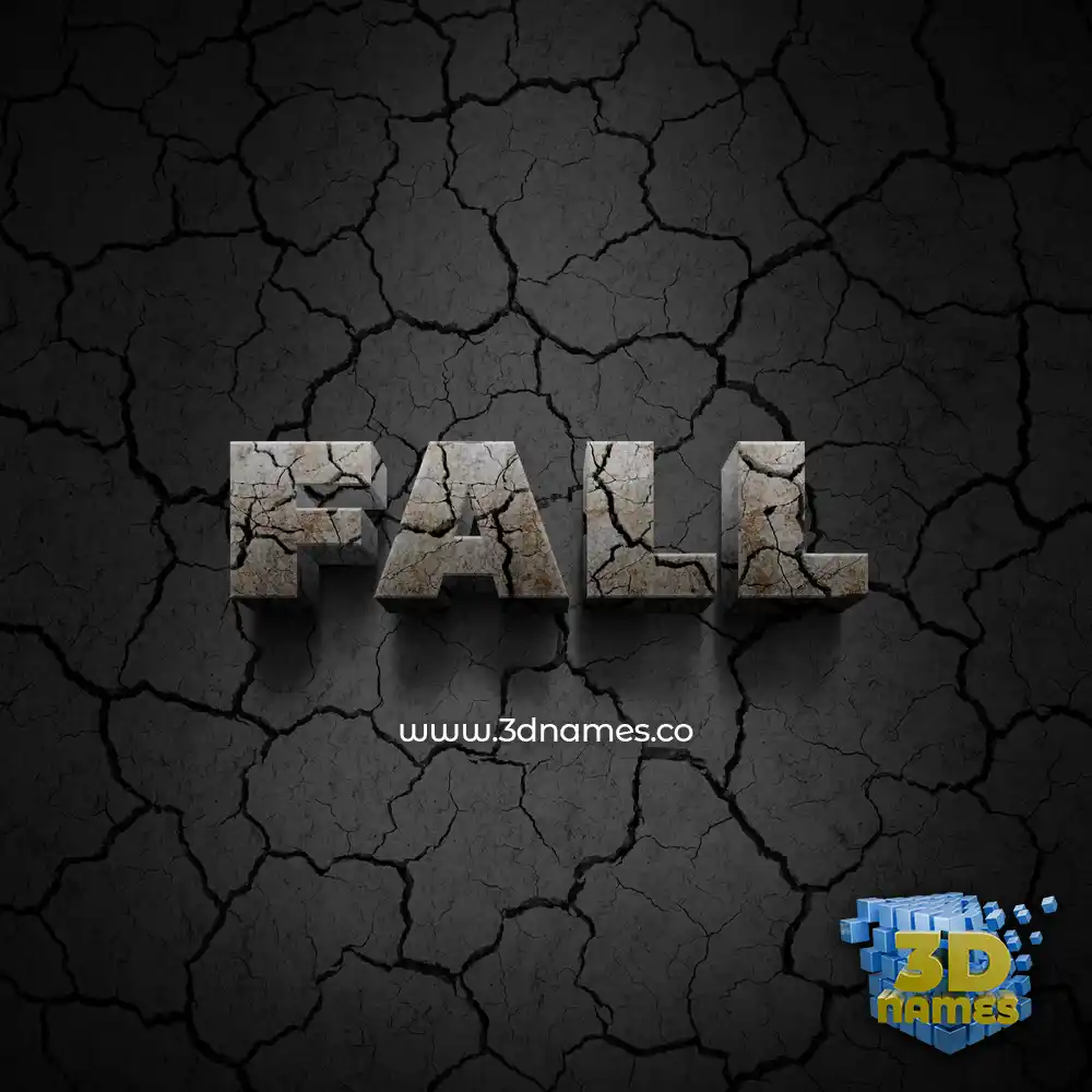 fall in Cracked Stone style - 3D name wallpaper