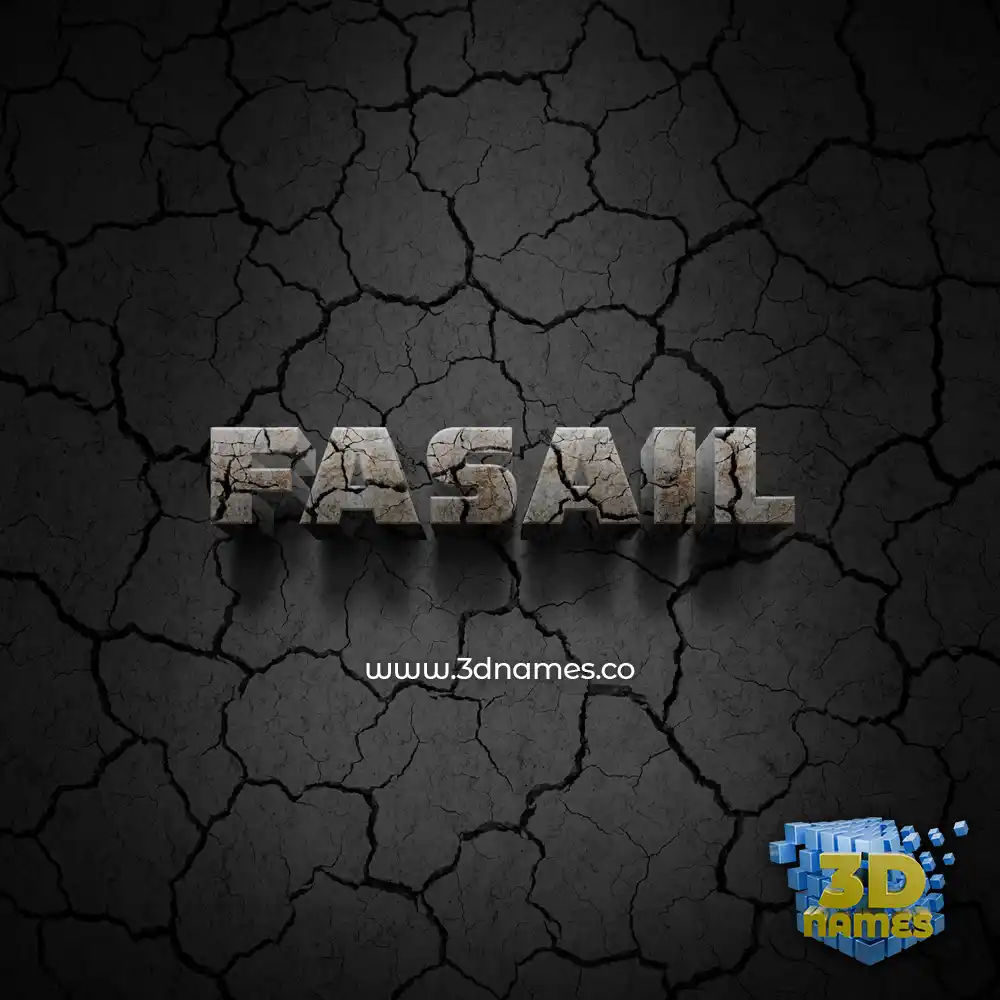 fasail in Cracked Stone style - 3D name wallpaper