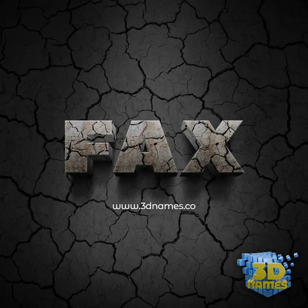 fax in Cracked Stone style - 3D name wallpaper
