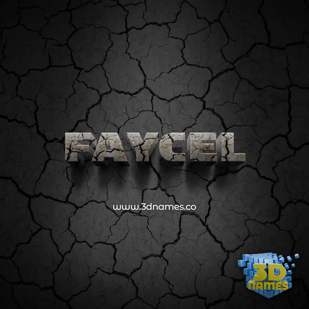 faycel in Cracked Stone style - 3D name wallpaper