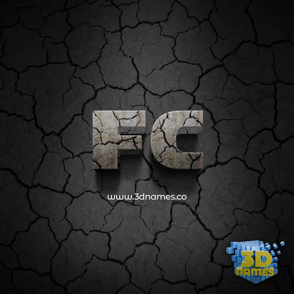 fc in Cracked Stone style - 3D name wallpaper