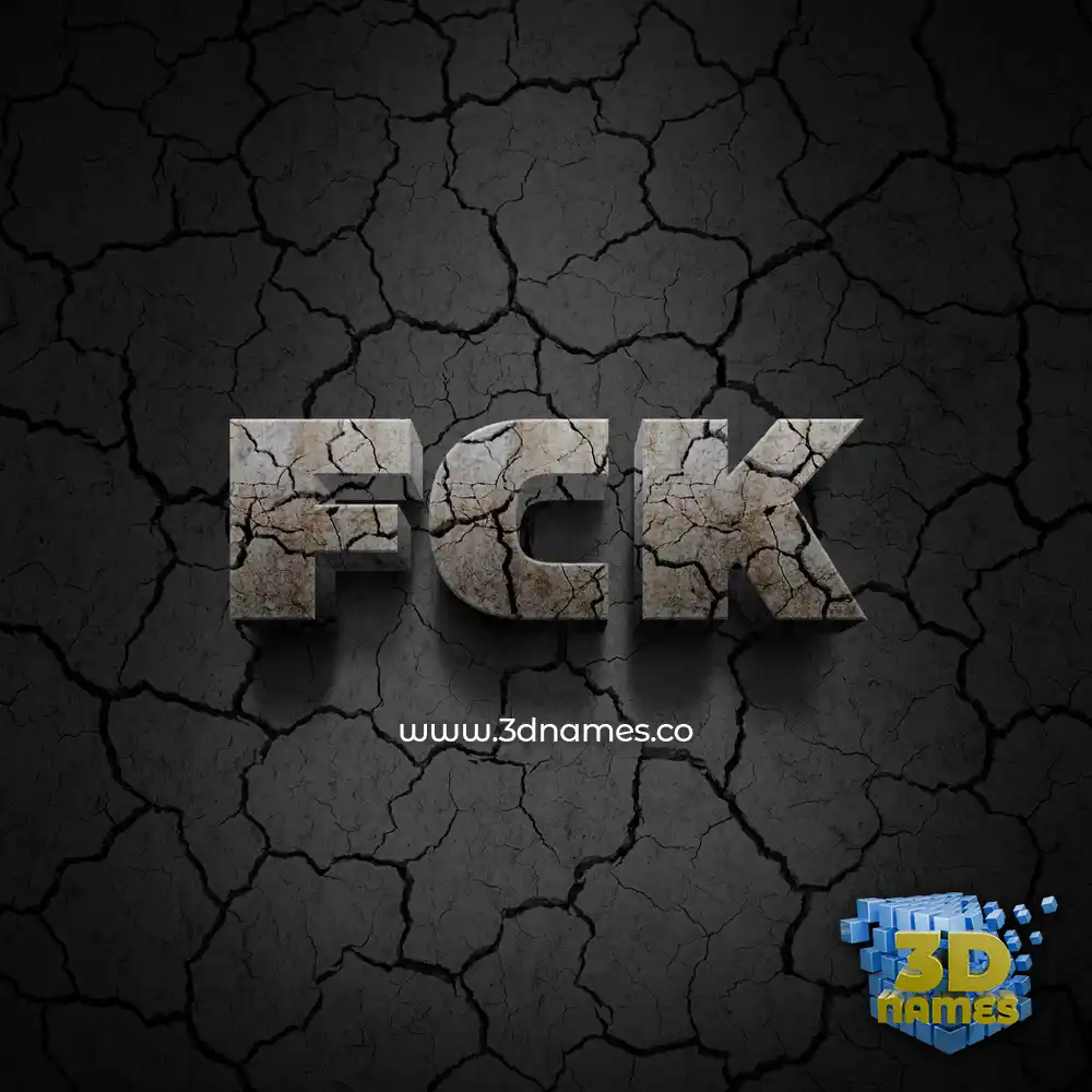 fck in Cracked Stone style - 3D name wallpaper