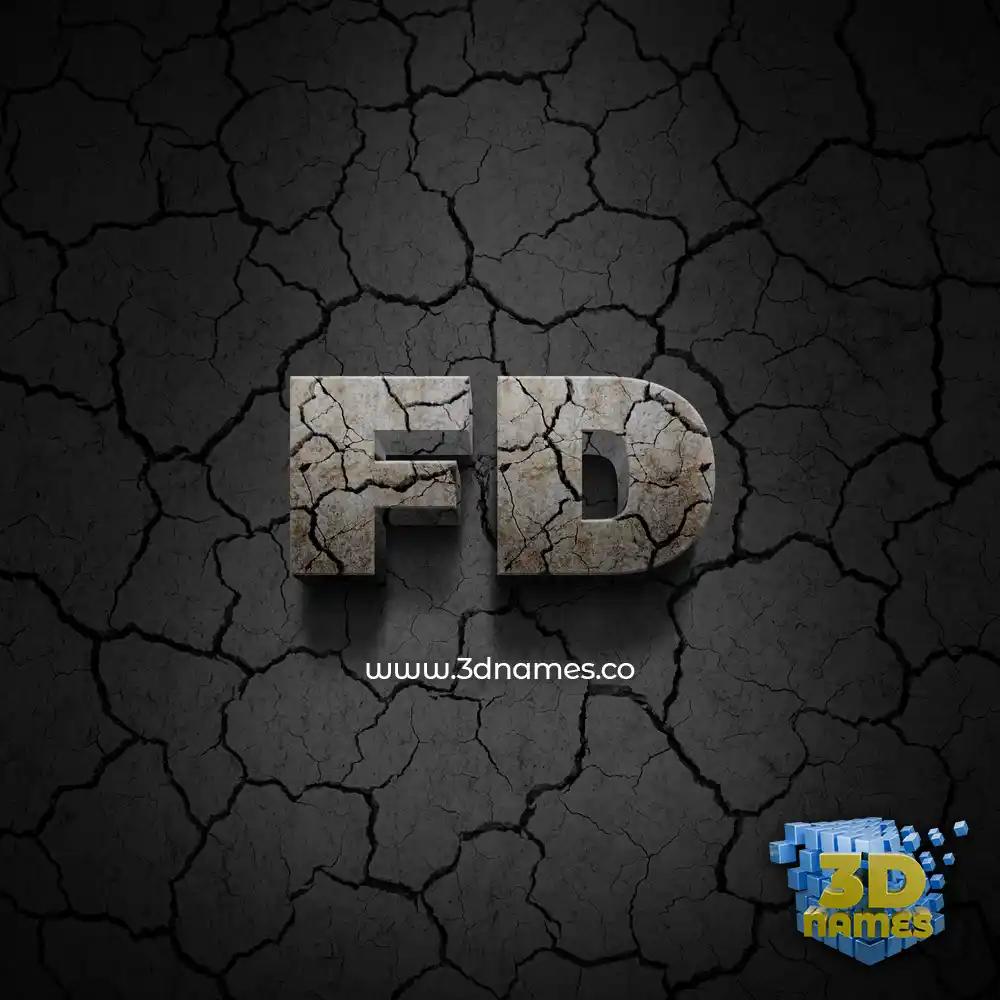 fd in Cracked Stone style - 3D name wallpaper