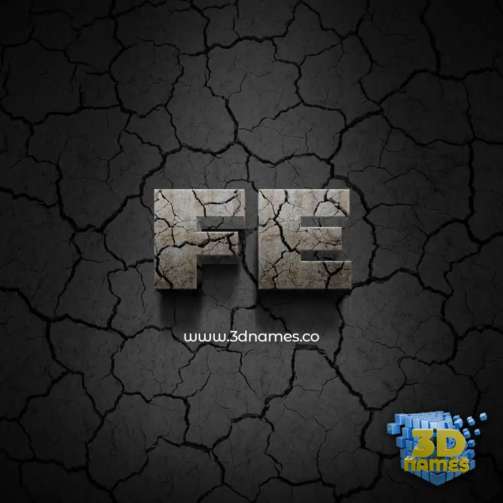 fe in Cracked Stone style - 3D name wallpaper