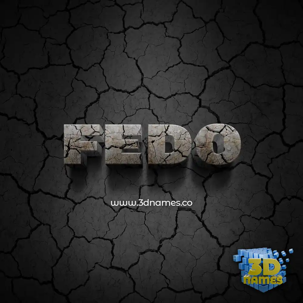 fedo in Cracked Stone style - 3D name wallpaper