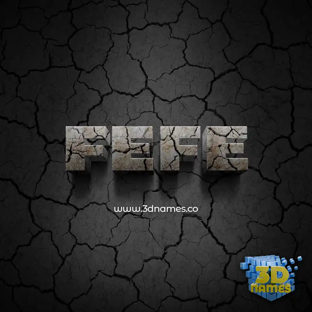 fefe in Cracked Stone style - 3D name wallpaper