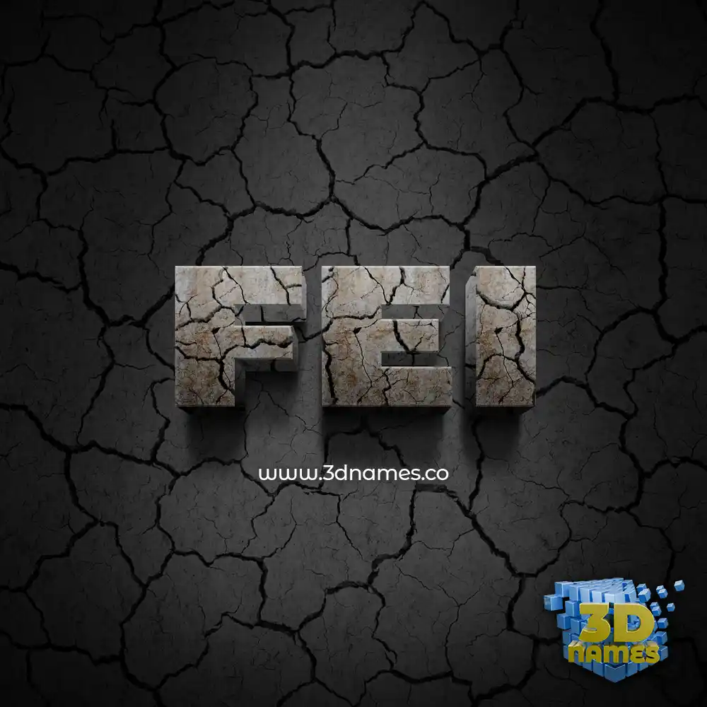 fei in Cracked Stone style - 3D name wallpaper