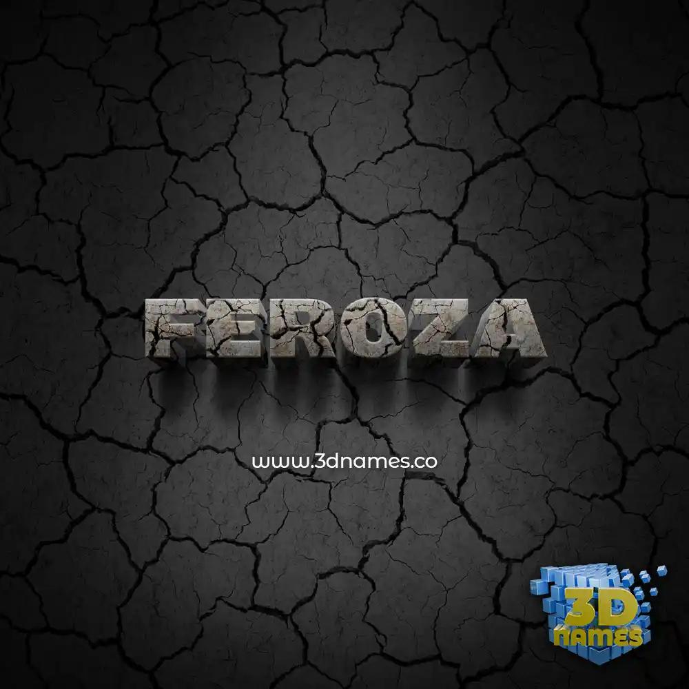 feroza in Cracked Stone style - 3D name wallpaper