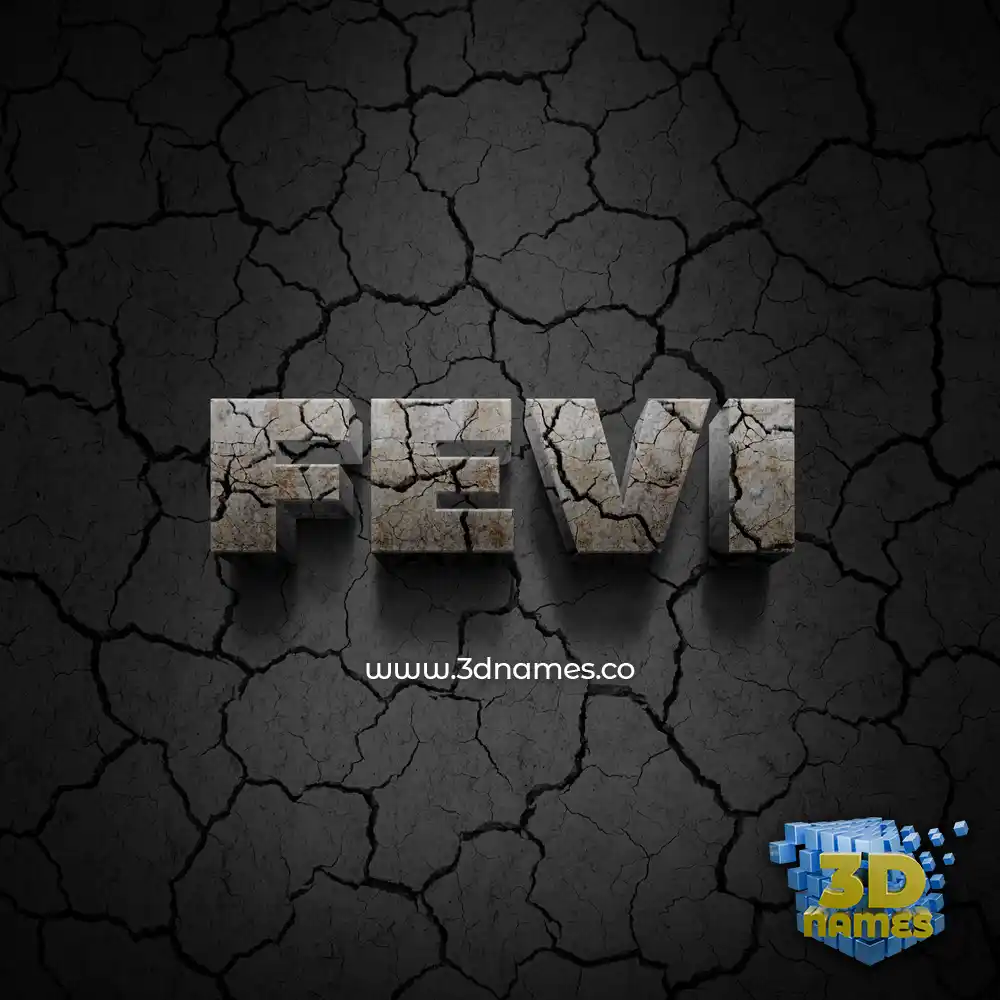 fevi in Cracked Stone style - 3D name wallpaper