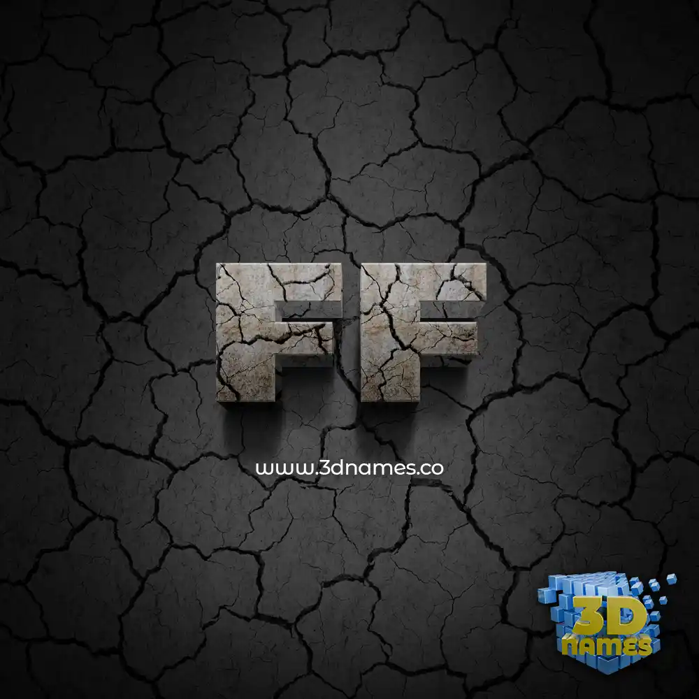 ff in Cracked Stone style - 3D name wallpaper