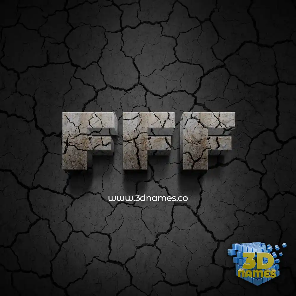 fff in Cracked Stone style - 3D name wallpaper