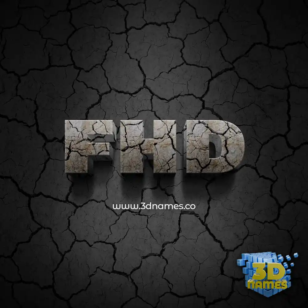 fhd in Cracked Stone style - 3D name wallpaper