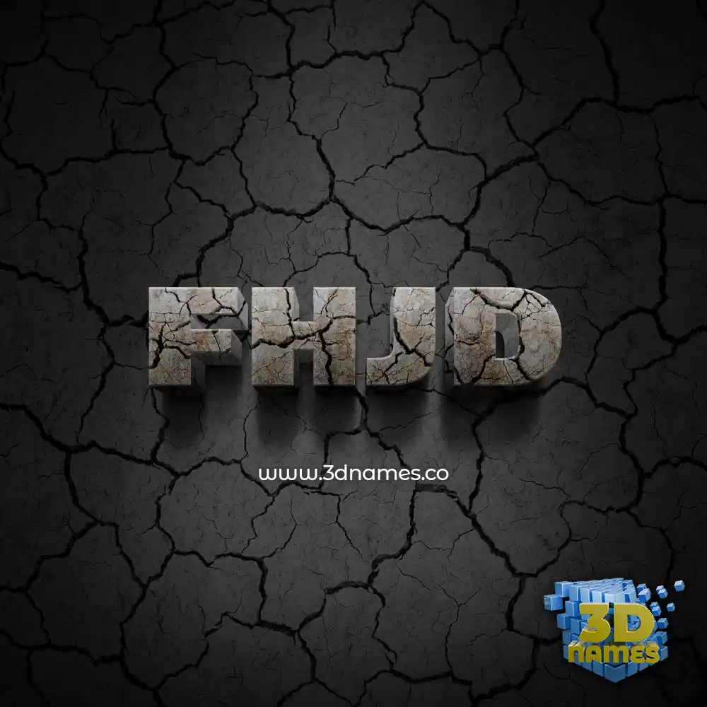 fhjd in Cracked Stone style - 3D name wallpaper