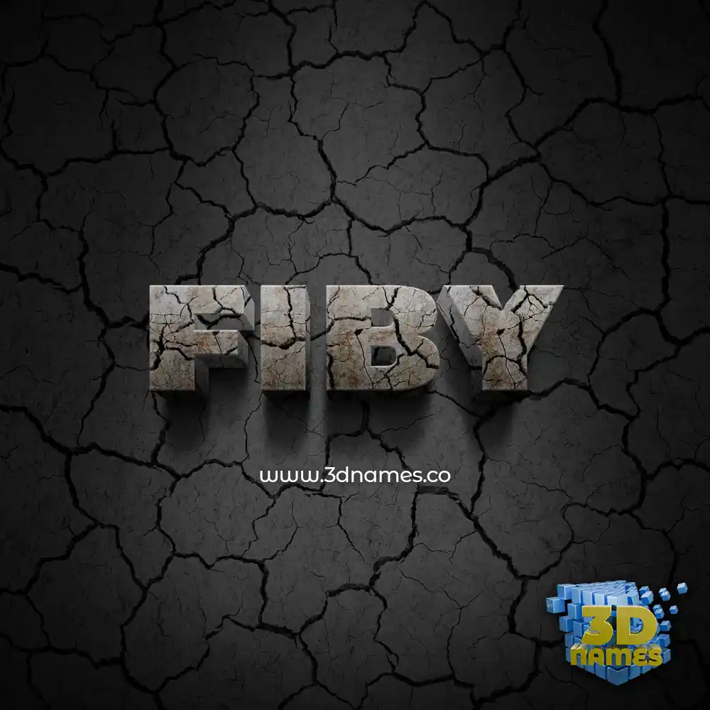 fiby in Cracked Stone style - 3D name wallpaper