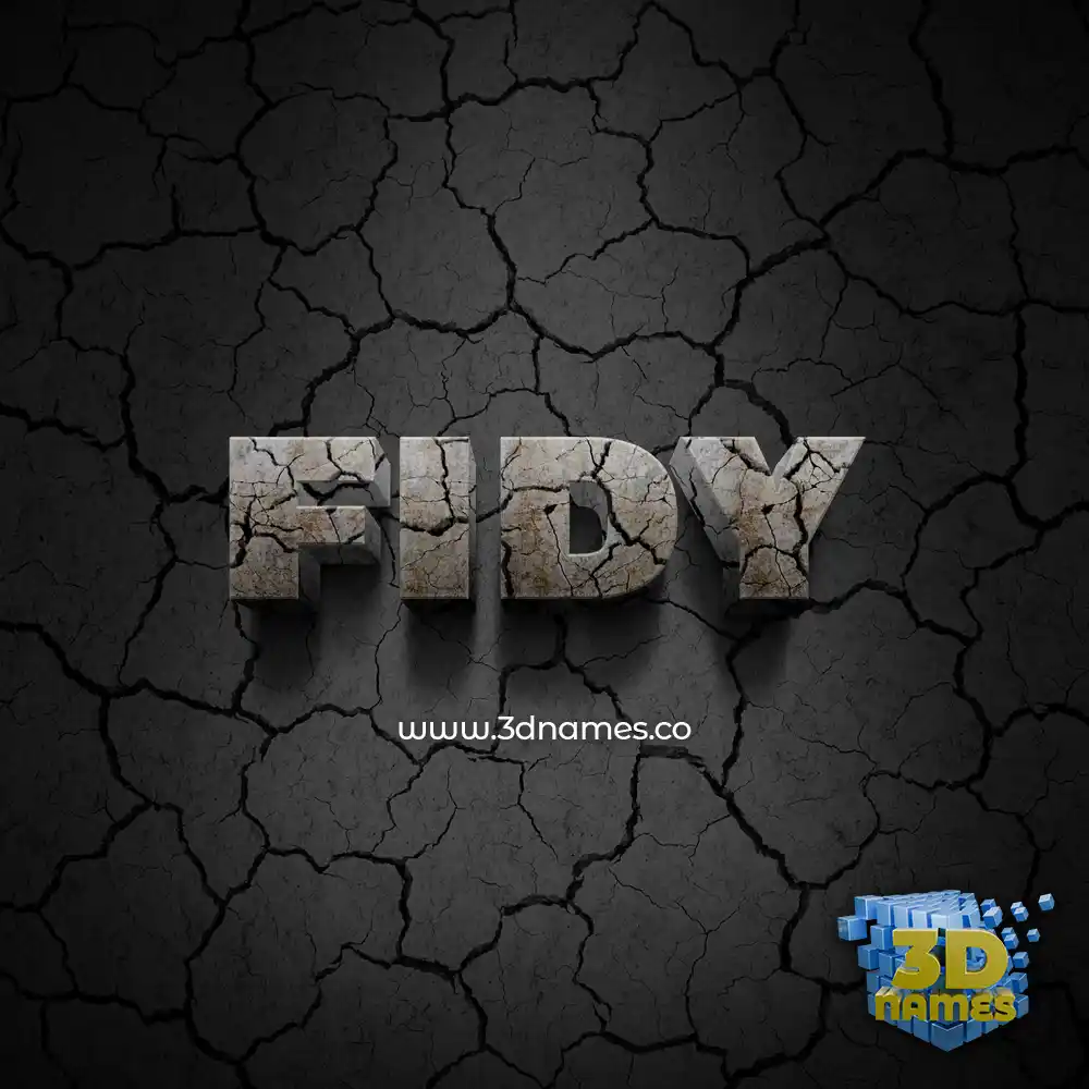 fidy in Cracked Stone style - 3D name wallpaper
