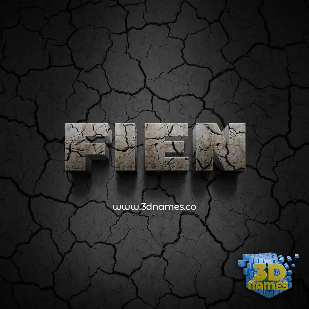 fien in Cracked Stone style - 3D name wallpaper