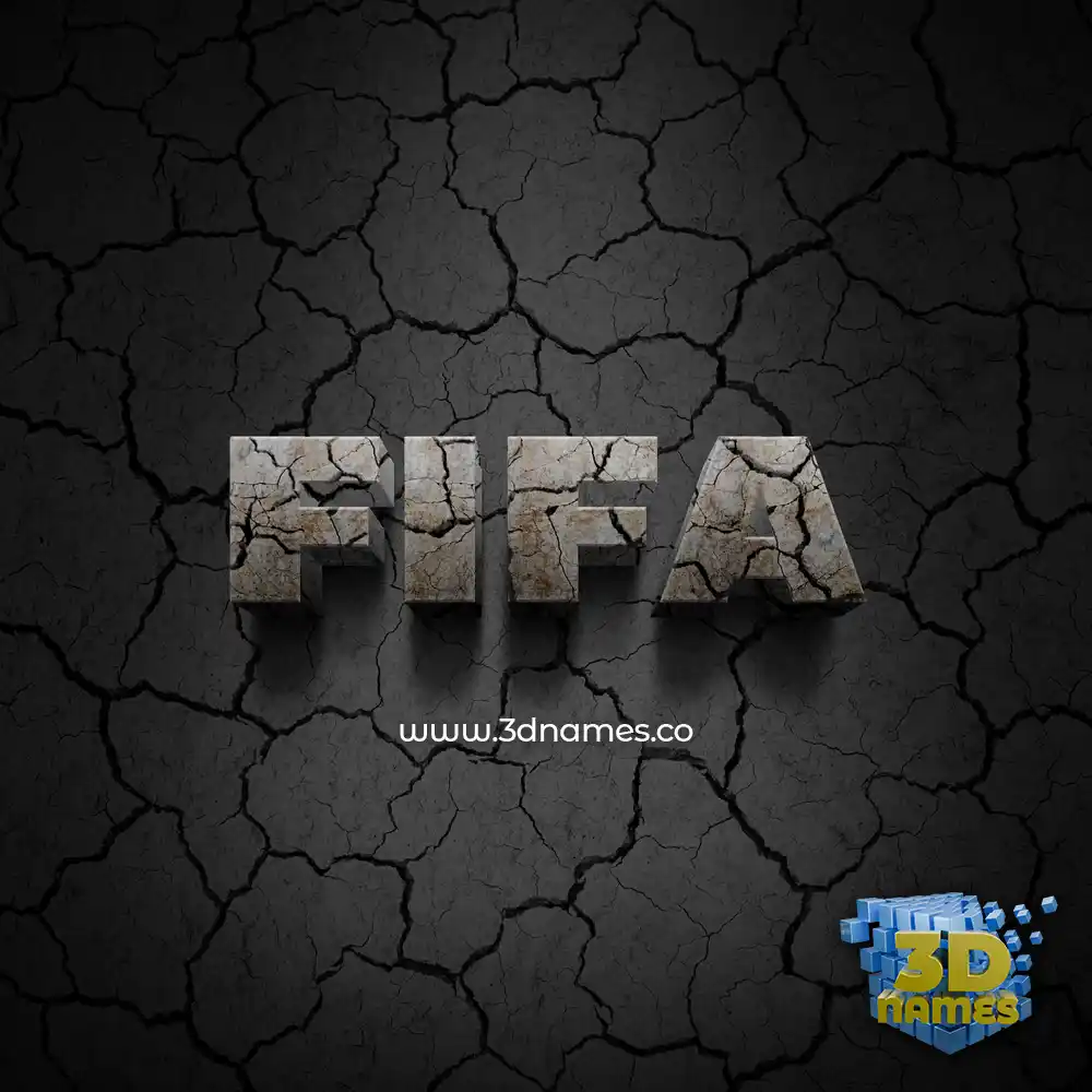 fifa in Cracked Stone style - 3D name wallpaper