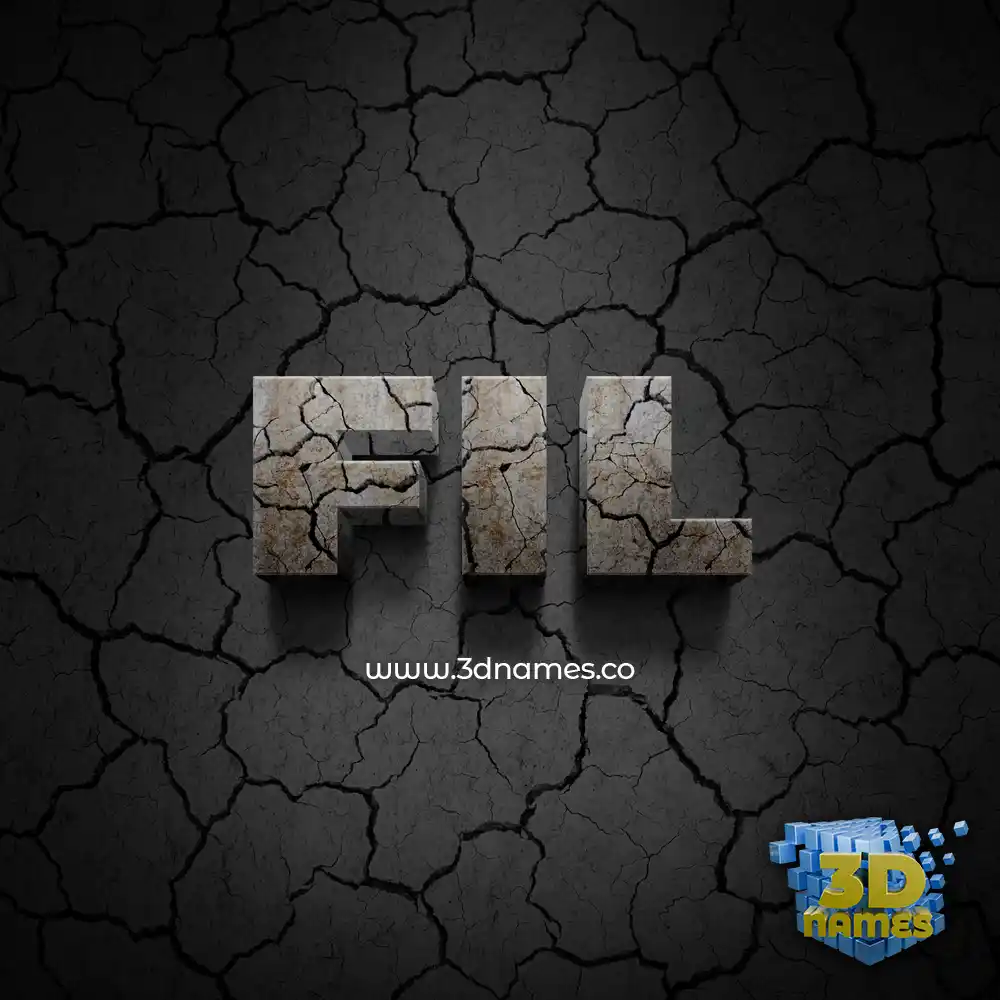 fil in Cracked Stone style - 3D name wallpaper