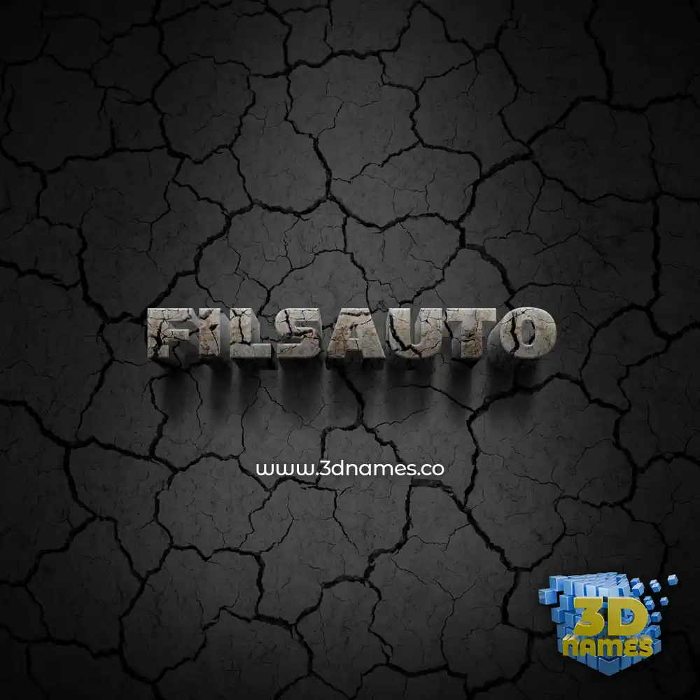 filsauto in Cracked Stone style - 3D name wallpaper