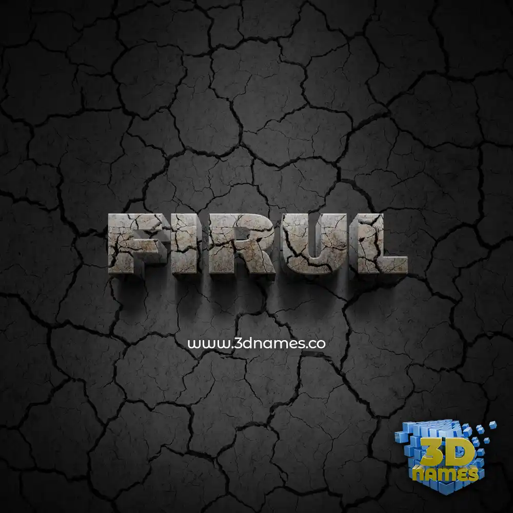 firul in Cracked Stone style - 3D name wallpaper
