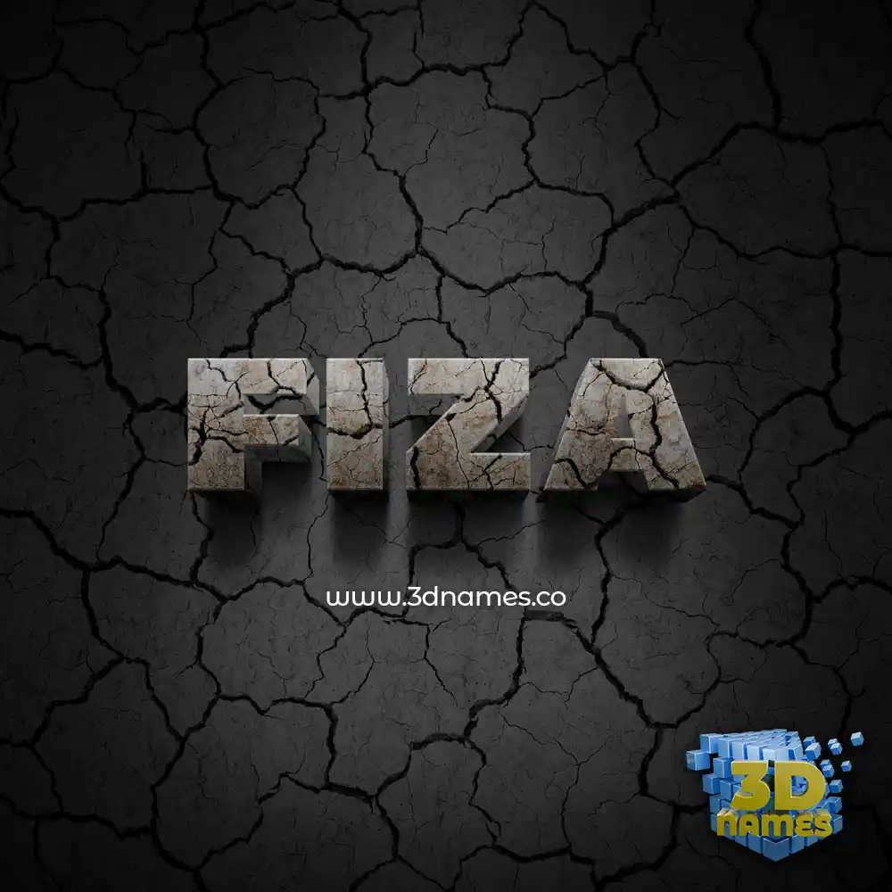fiza in Cracked Stone style - 3D name wallpaper