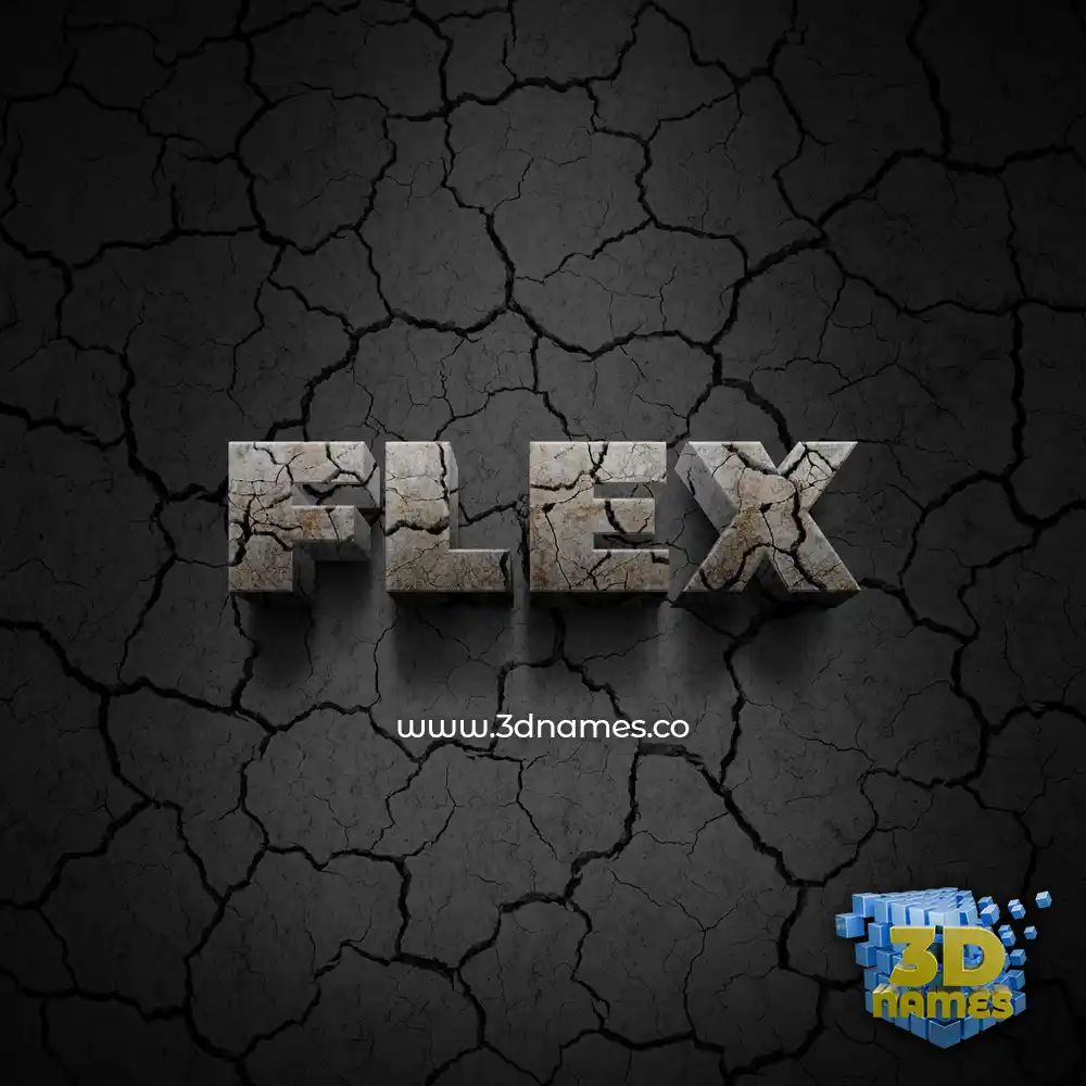 flex in Cracked Stone style - 3D name wallpaper