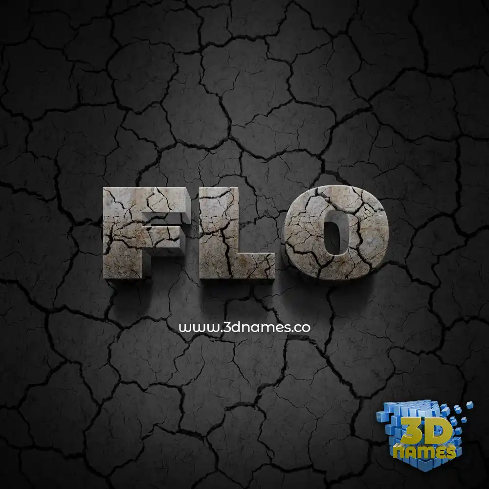 flo in Cracked Stone style - 3D name wallpaper