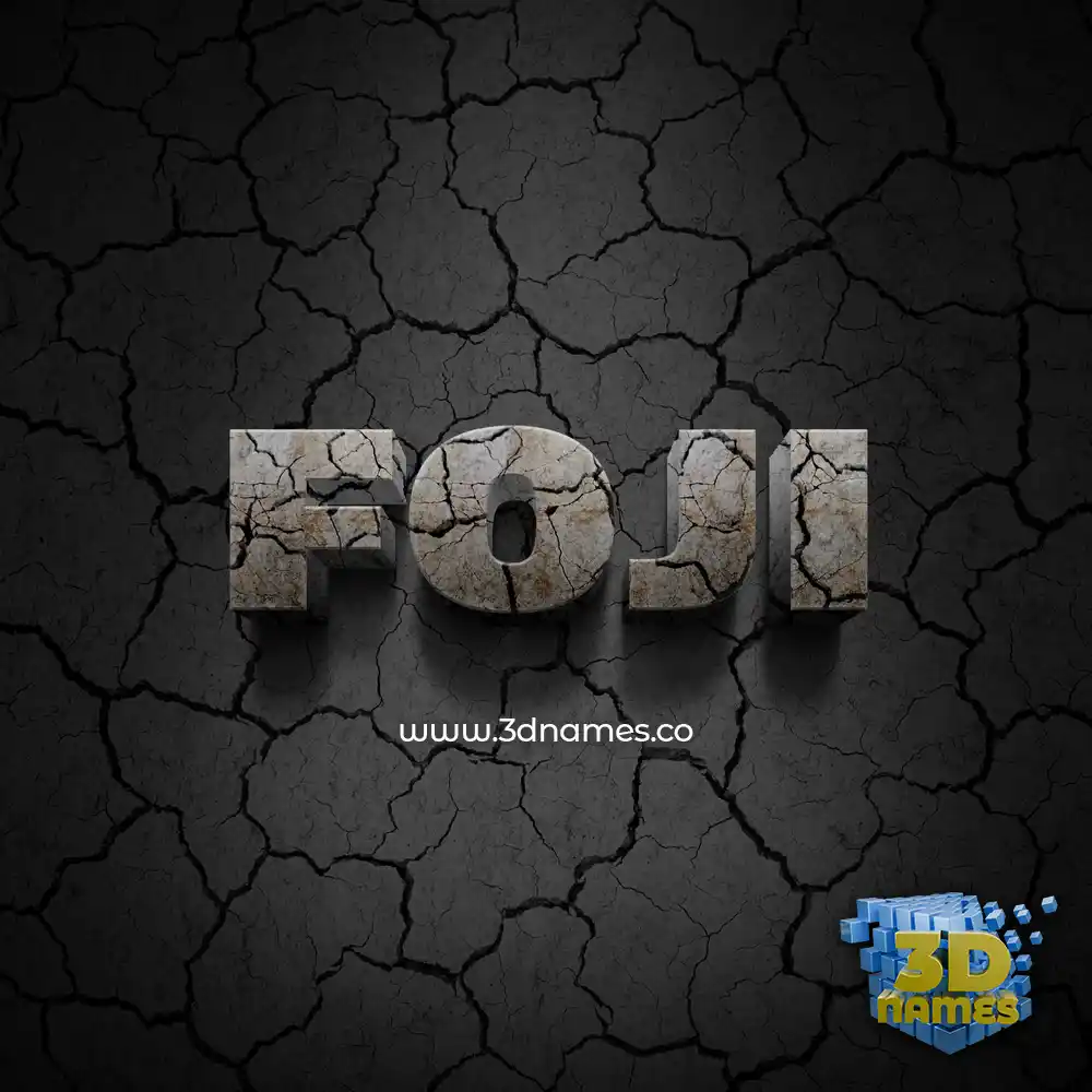 foji in Cracked Stone style - 3D name wallpaper
