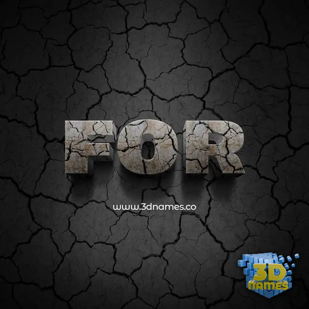for in Cracked Stone style - 3D name wallpaper