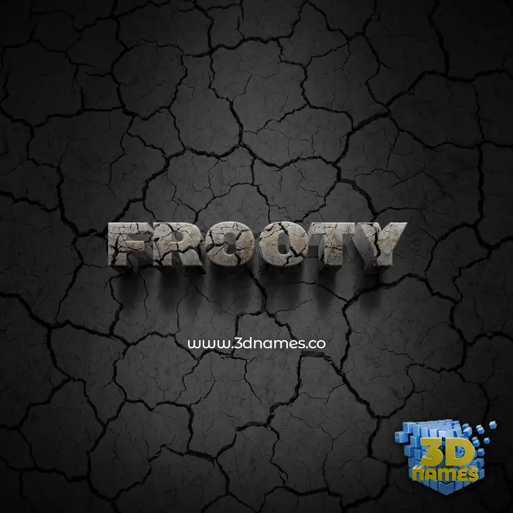 frooty in Cracked Stone style - 3D name wallpaper