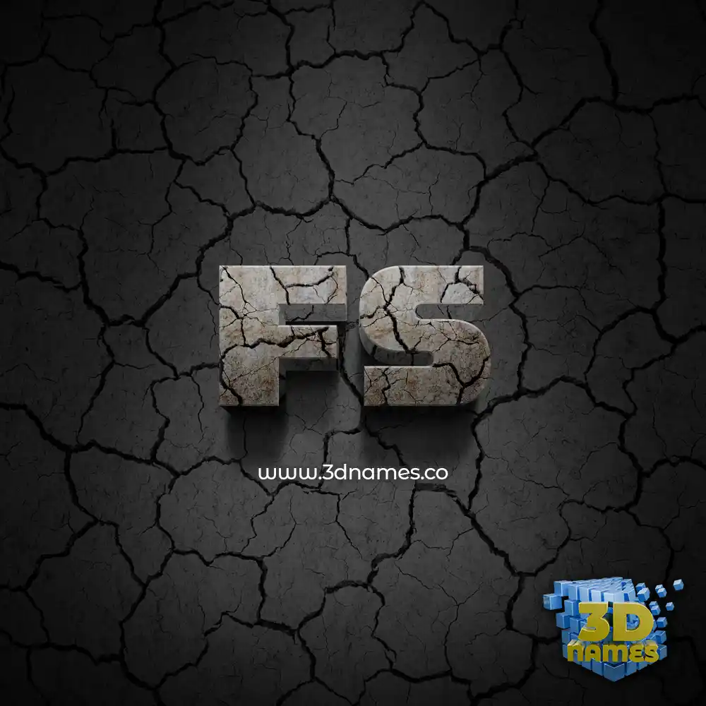 fs in Cracked Stone style - 3D name wallpaper