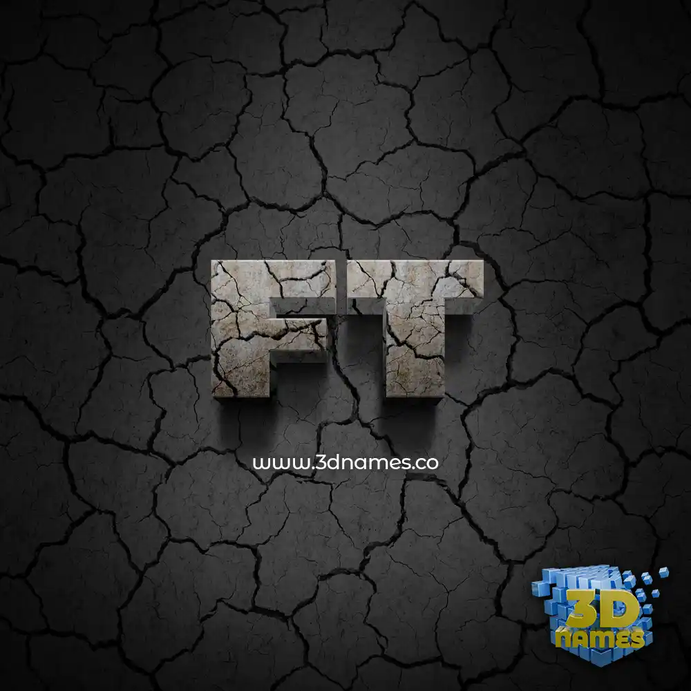 ft in Cracked Stone style - 3D name wallpaper