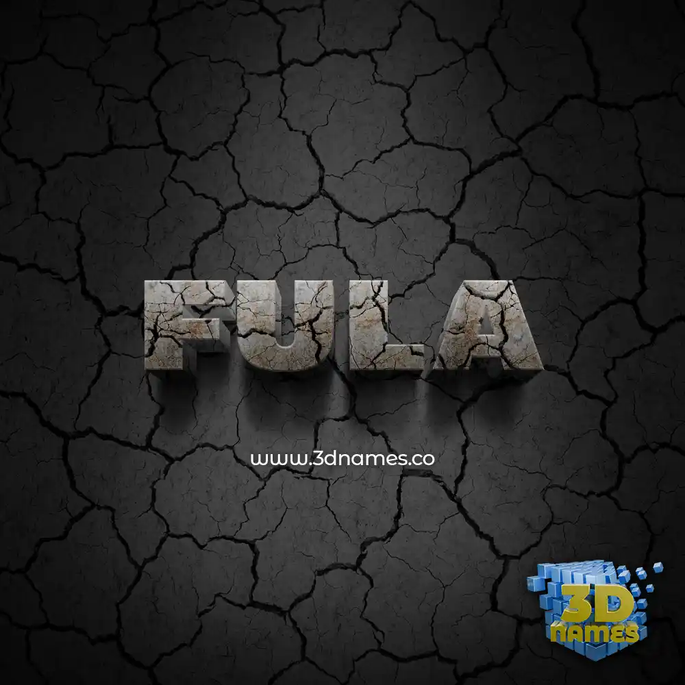 fula in Cracked Stone style - 3D name wallpaper