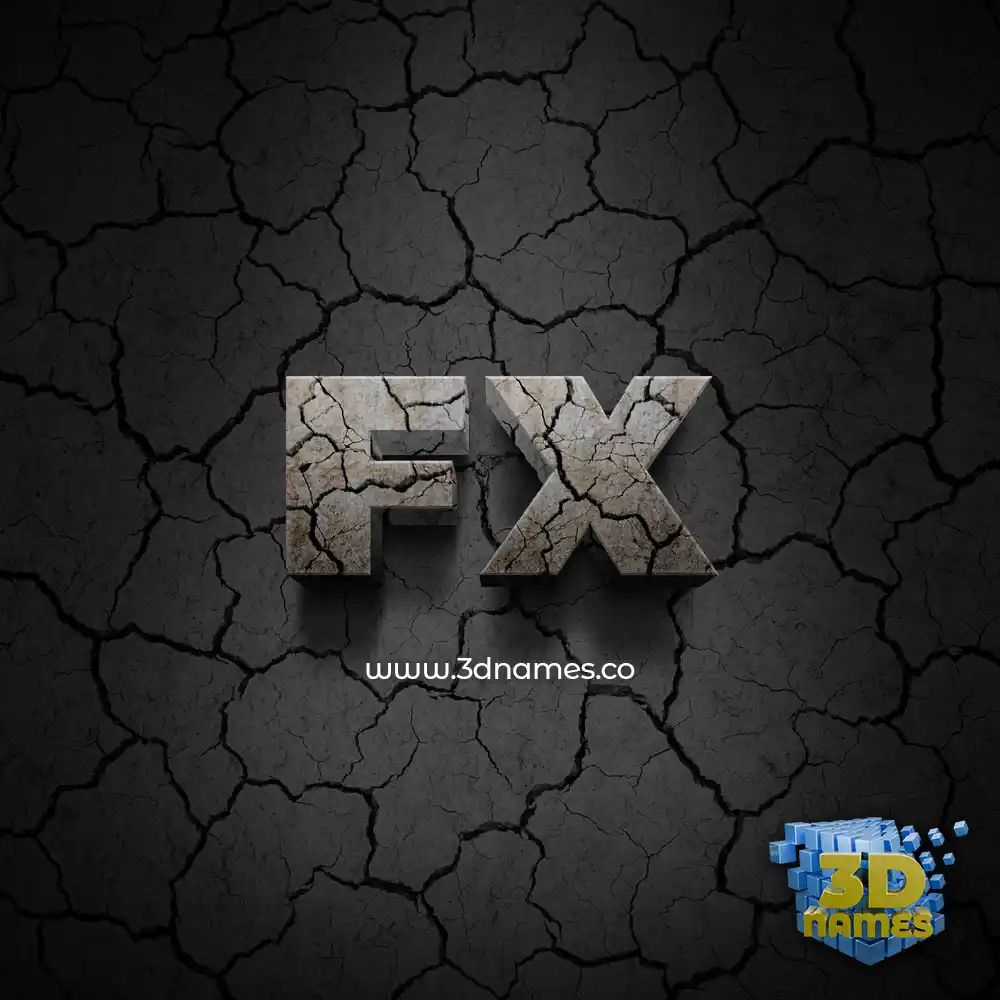 fx in Cracked Stone style - 3D name wallpaper