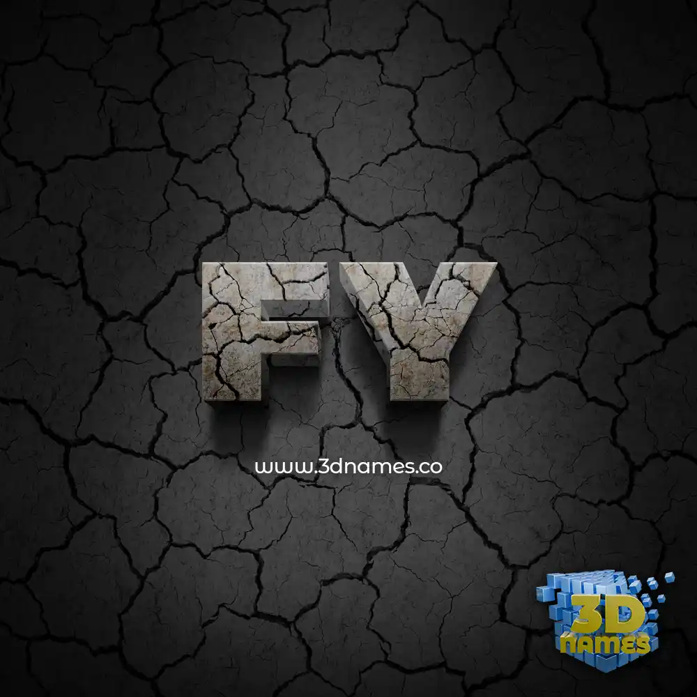 fy in Cracked Stone style - 3D name wallpaper