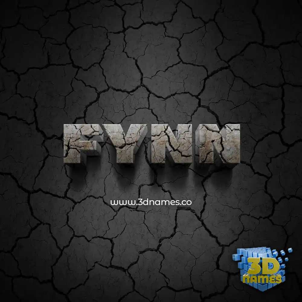fynn in Cracked Stone style - 3D name wallpaper