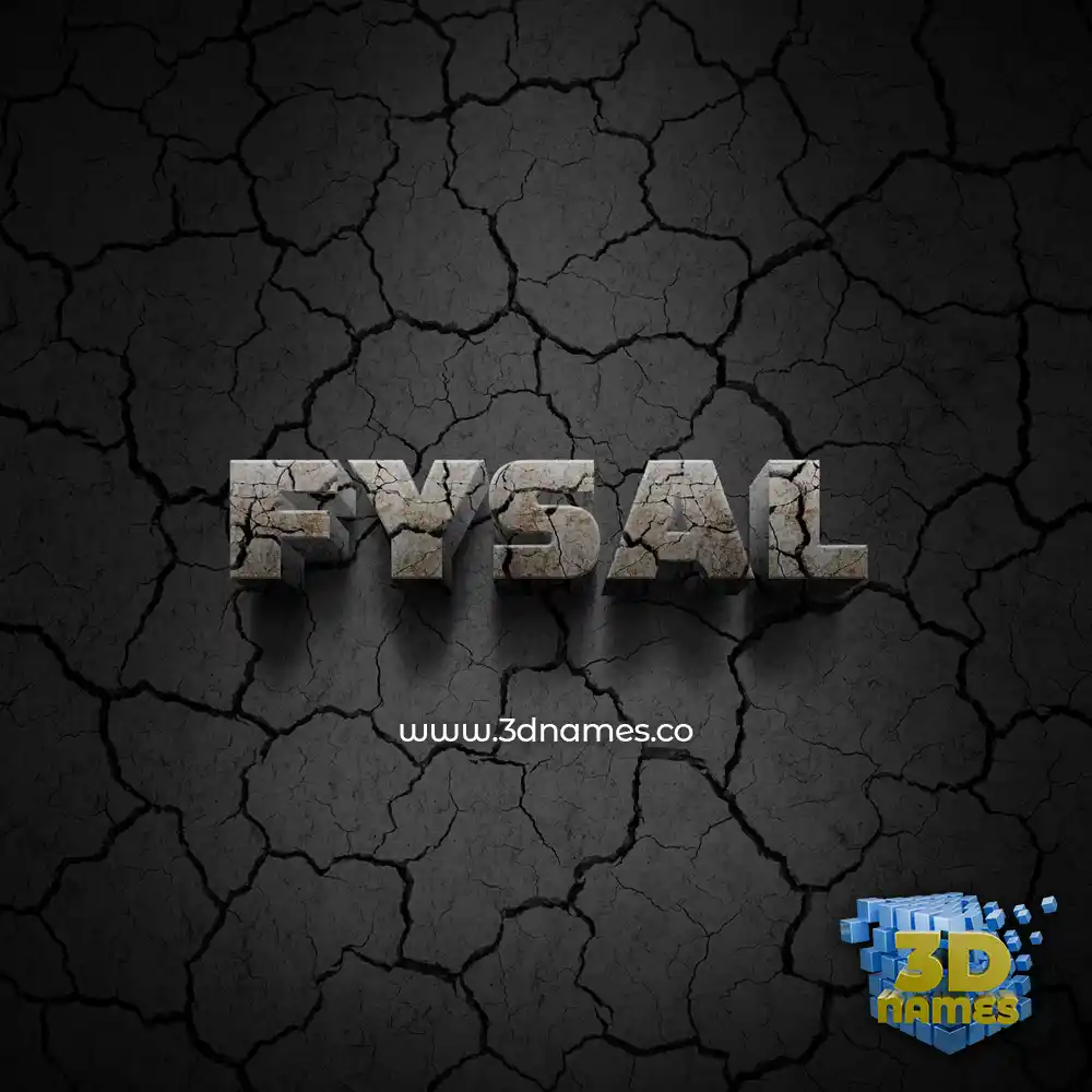 fysal in Cracked Stone style - 3D name wallpaper
