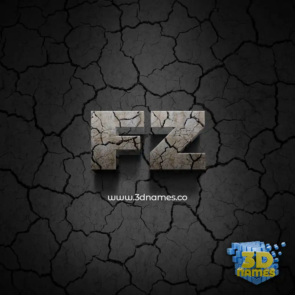 fz in Cracked Stone style - 3D name wallpaper
