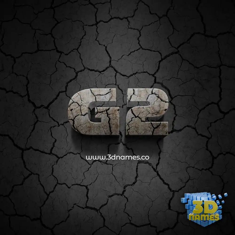 g2 in Cracked Stone style - 3D name wallpaper