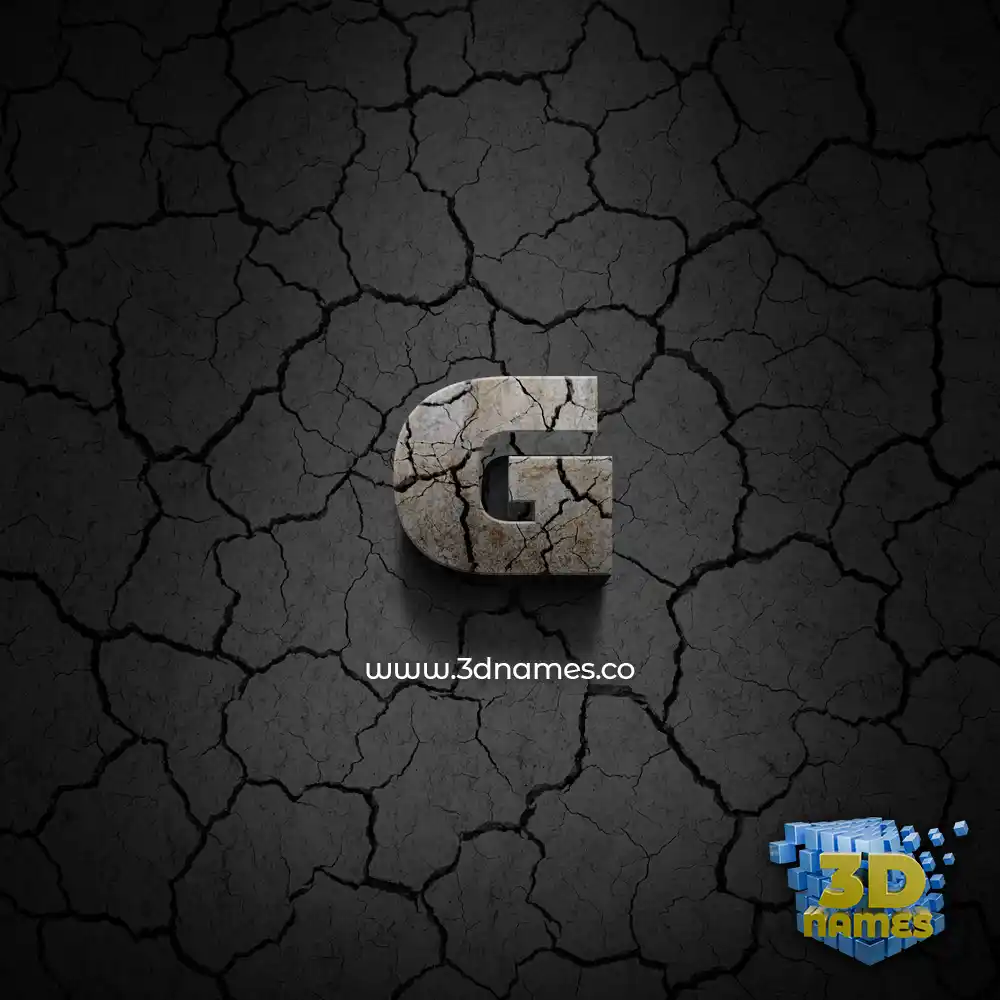 g in Cracked Stone style - 3D name wallpaper