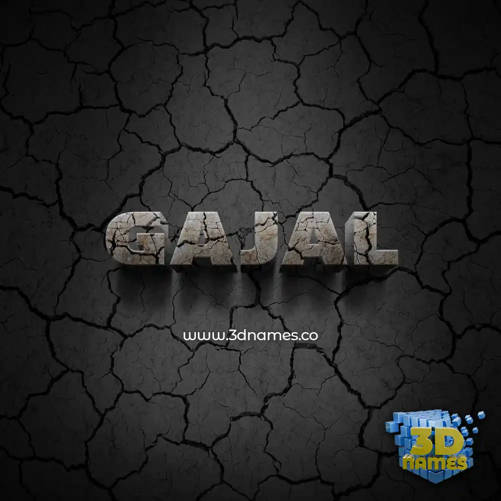 gajal in Cracked Stone style - 3D name wallpaper